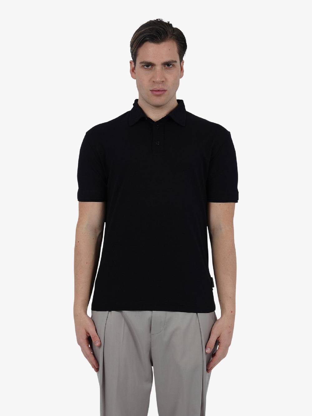PAOLO PECORA Polo F1414138 uomo cotone nero