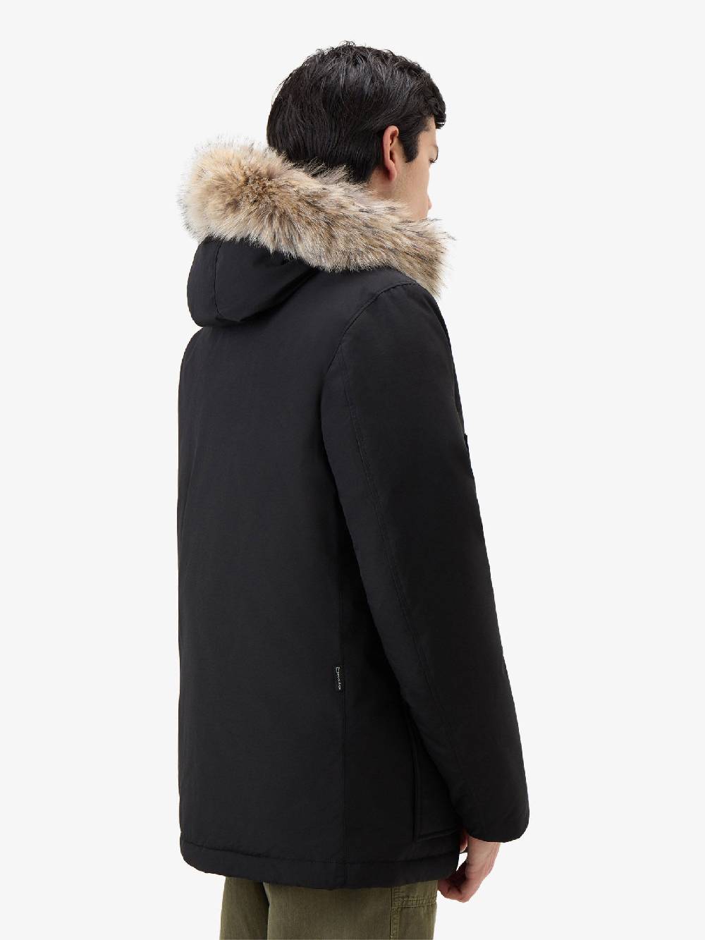 WOOLRICH Parka Arctic Anorak In Ramar Cloth Con Pelliccia Removibile Uomo Nero