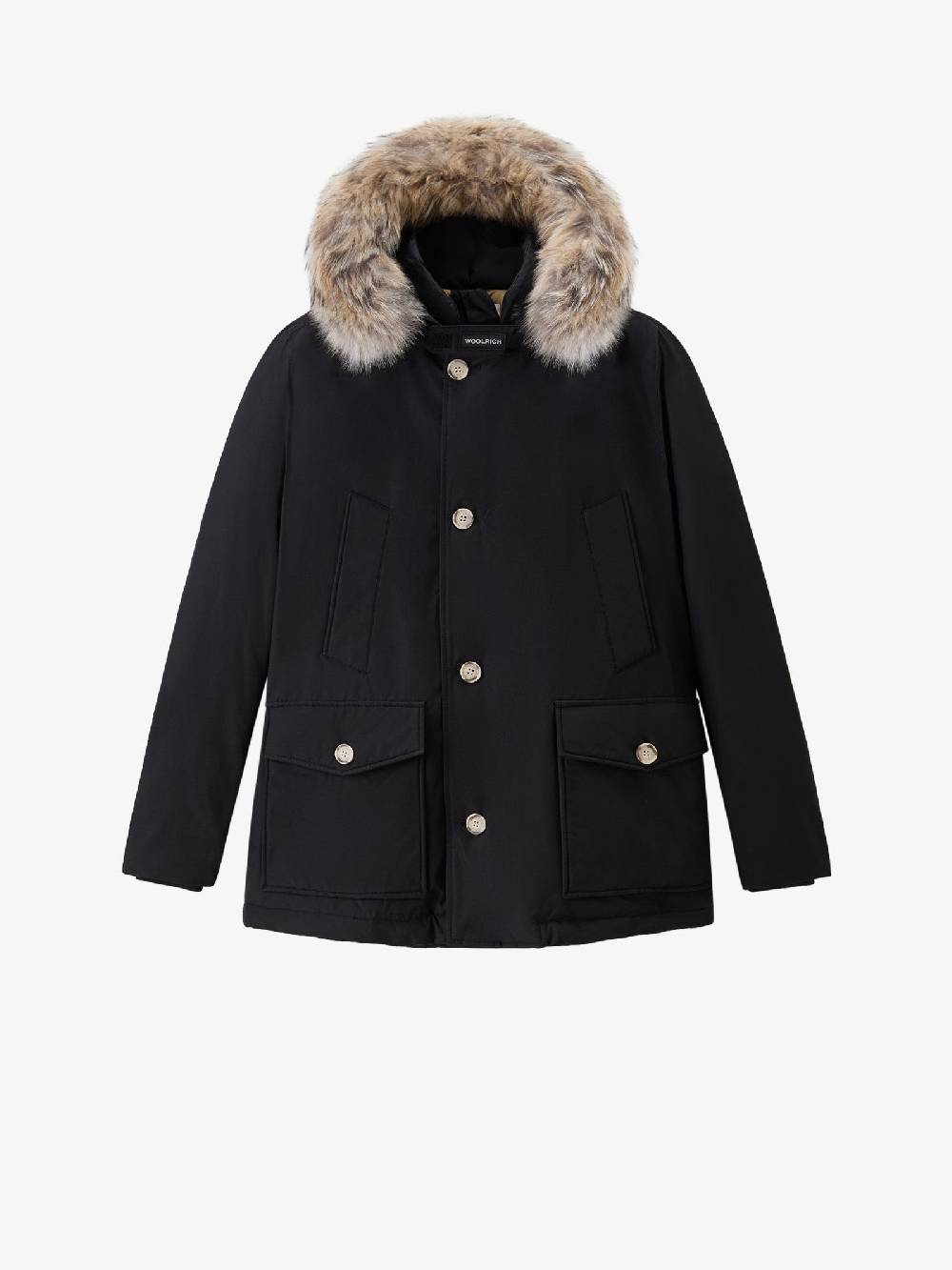 WOOLRICH Parka Arctic Anorak In Ramar Cloth Con Pelliccia Removibile Uomo Nero
