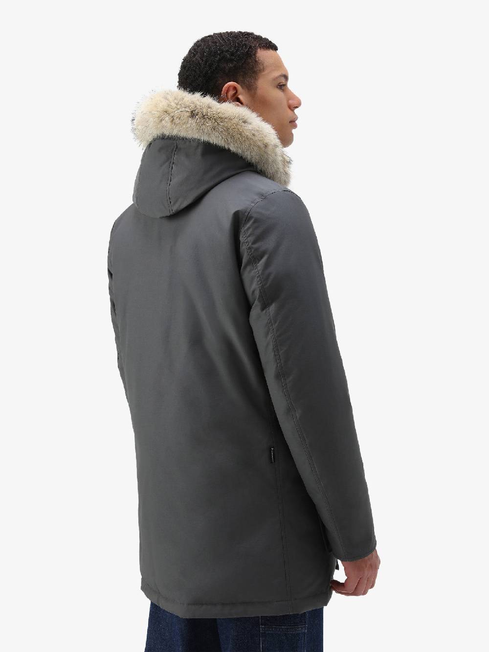 WOOLRICH Parka Arctic In Ramar Cloth Con Pelliccia Removibile Uomo Nero