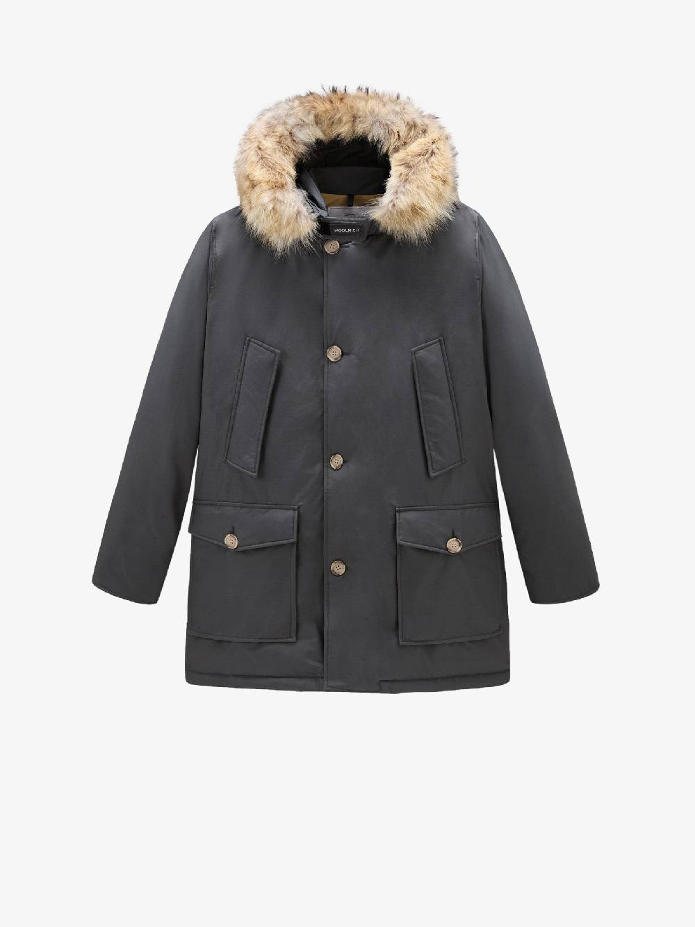WOOLRICH Parka Arctic In Ramar Cloth Con Pelliccia Removibile Uomo Nero
