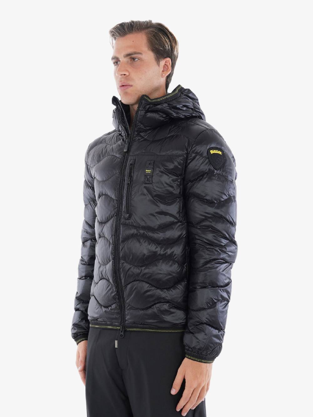 BLAUER Piumino Ondina Wave Uomo In Tessuto Tecnino Nero