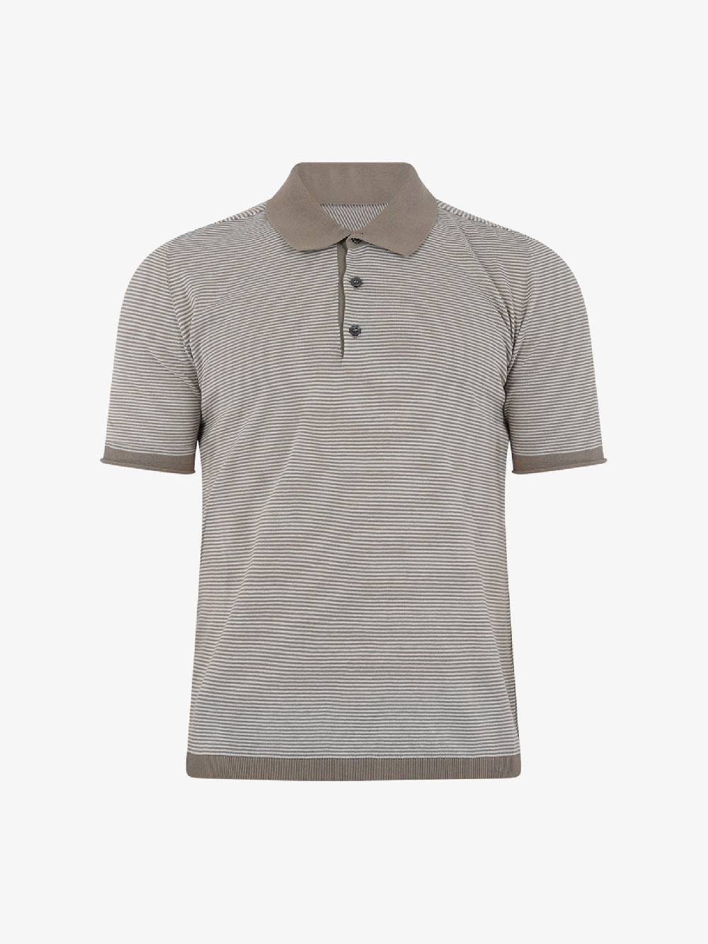 AROVESCIO Polo 3B MM Rigato F15 S24M3105 Uomo Cotone Beige