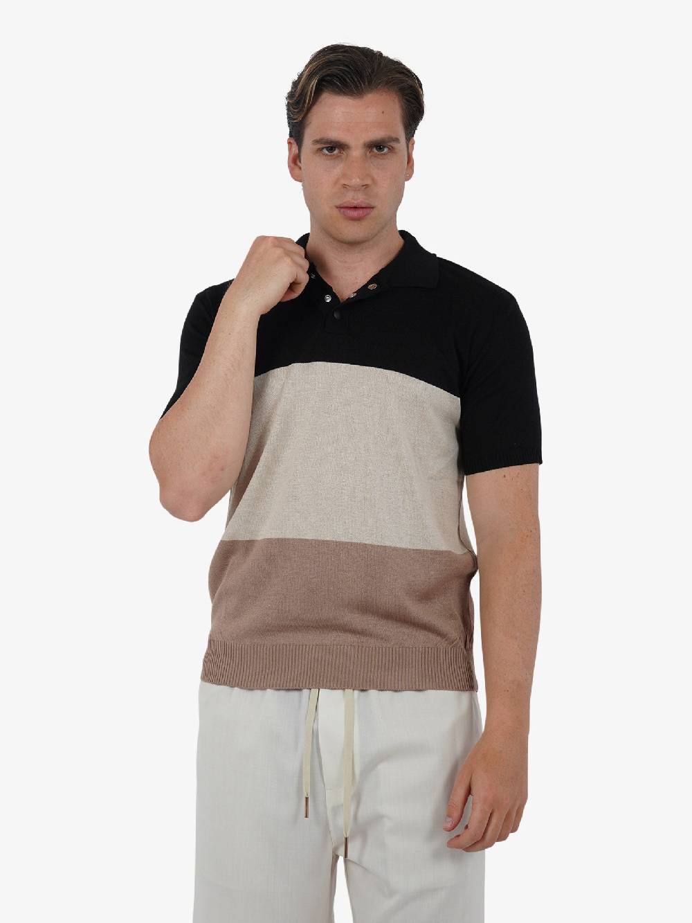 PRET A PORTER Polo A 3 Bottoni M9M2755 Uomo Cotone Multicolor