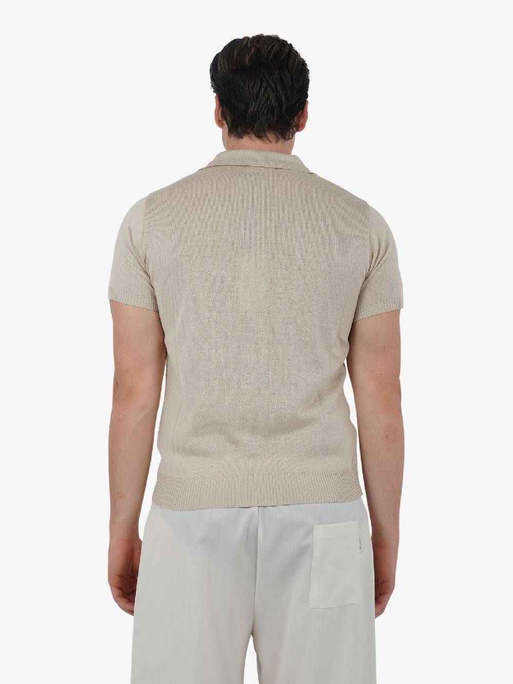 PRET A PORTER Polo A 3 Bottoni M9M2756 Uomo Cotone Beige