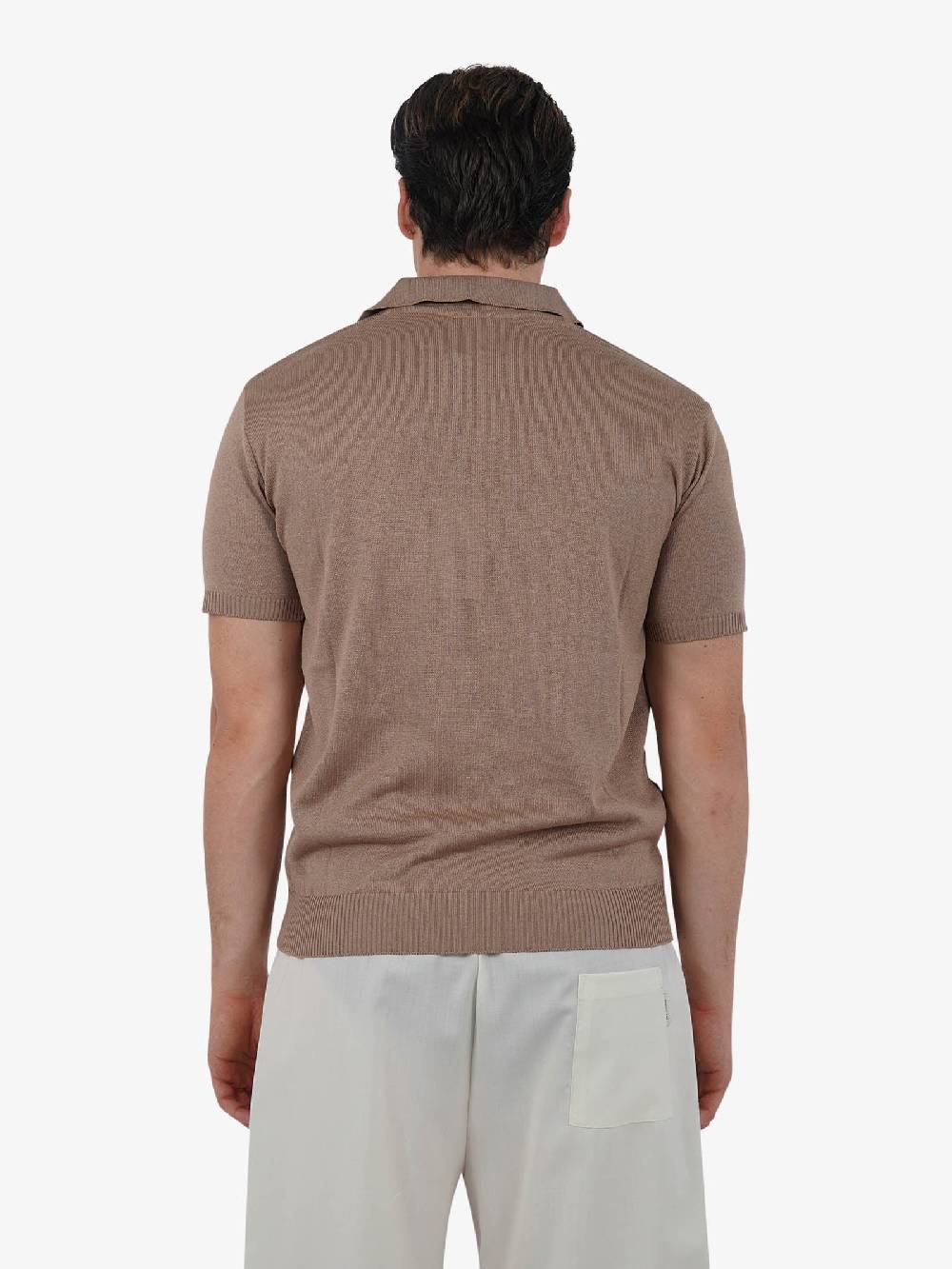 PRET A PORTER Polo A 3 Bottoni M9M2756 Uomo Cotone Marrone