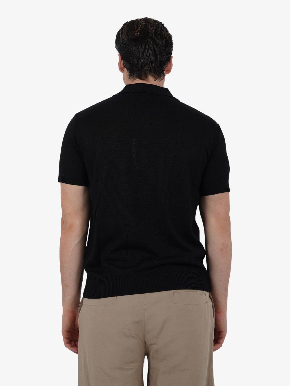 PRET A PORTER Polo A 3 Bottoni M9M2756 Uomo Cotone Nero