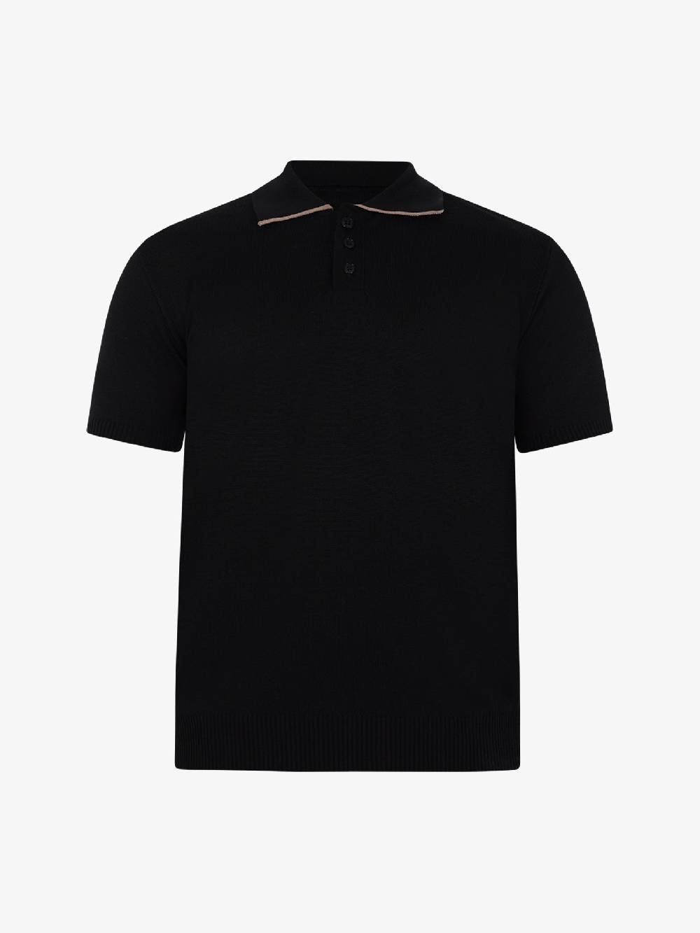 PRET A PORTER Polo A 3 Bottoni M9M2756 Uomo Cotone Nero