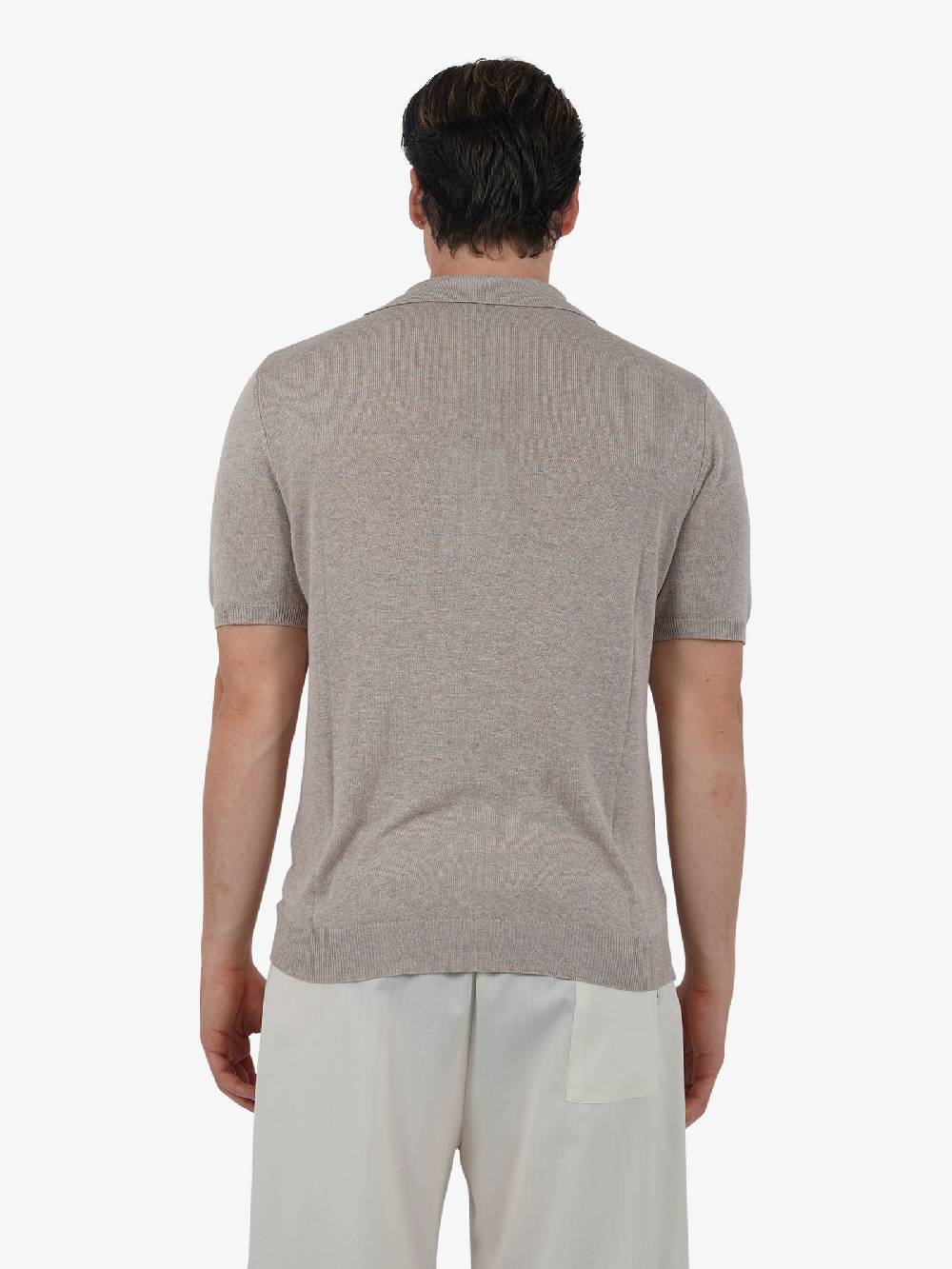 WHITE OVER Polo A 3 Bottoni PO/001 Uomo Viscosa Beige