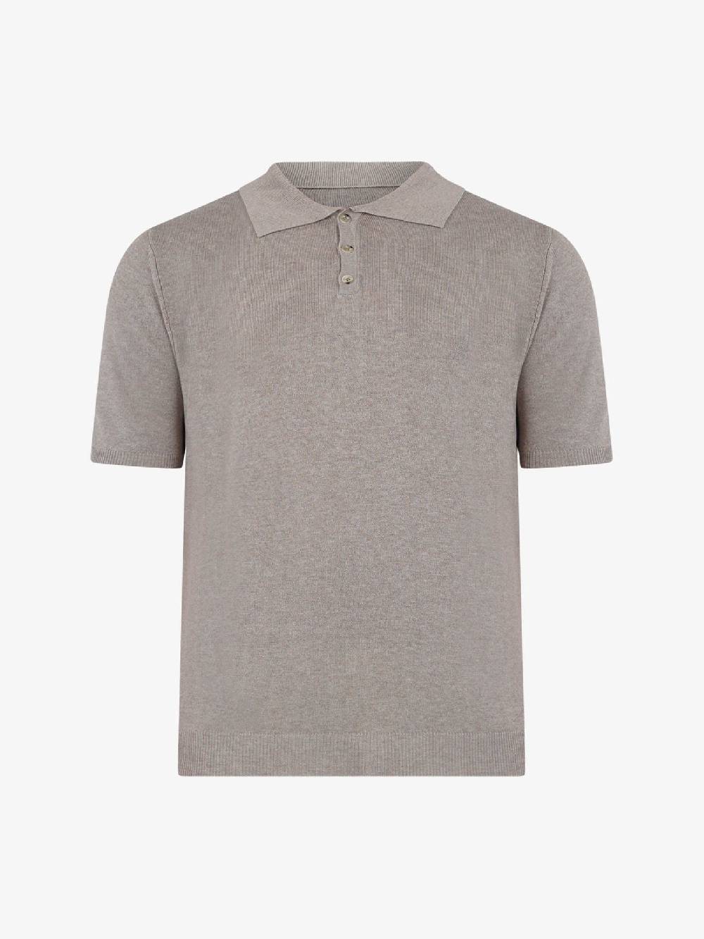 WHITE OVER Polo A 3 Bottoni PO/001 Uomo Viscosa Beige