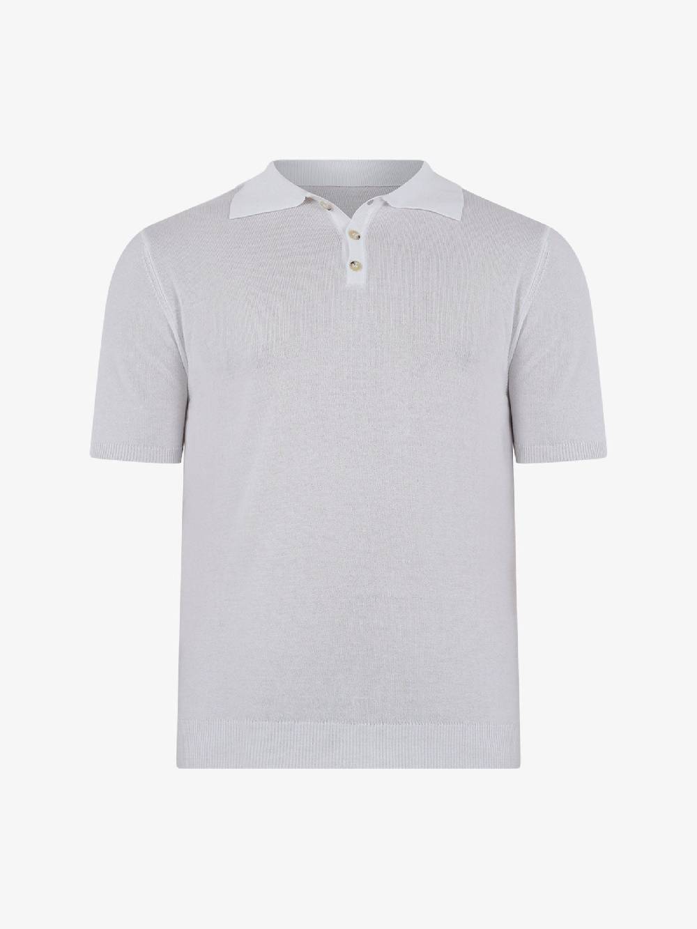 WHITE OVER Polo A 3 Bottoni PO/001 Uomo Viscosa Bianco