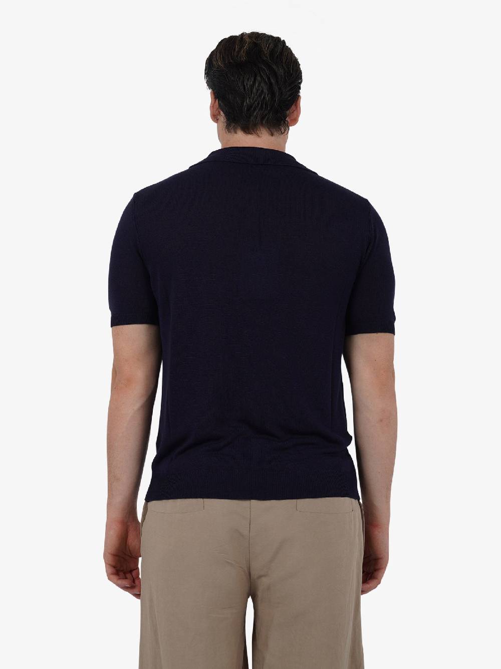 WHITE OVER Polo A 3 Bottoni PO/001 Uomo Viscosa Blu