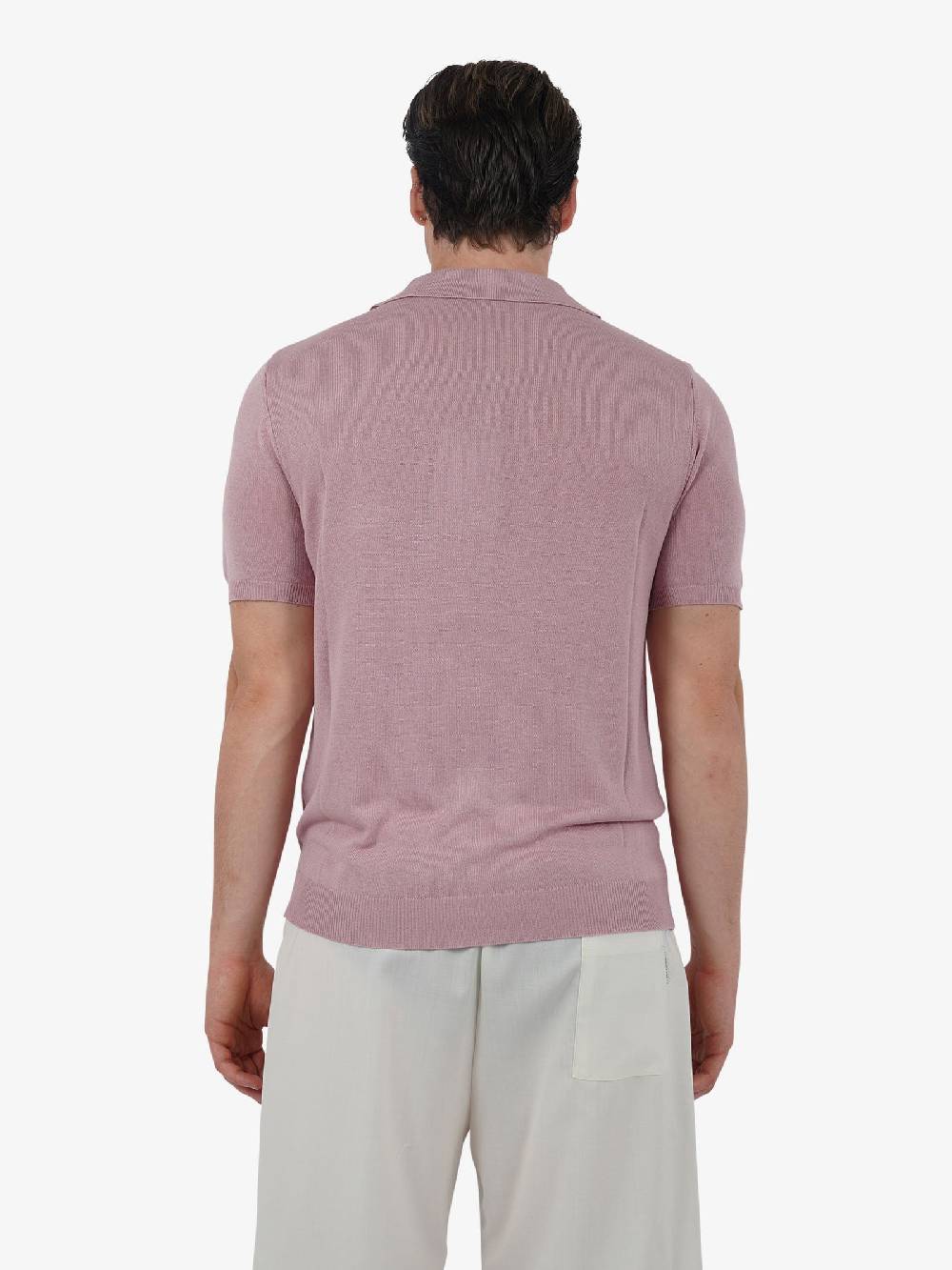 WHITE OVER Polo A 3 Bottoni PO/001 Uomo Viscosa Rosa