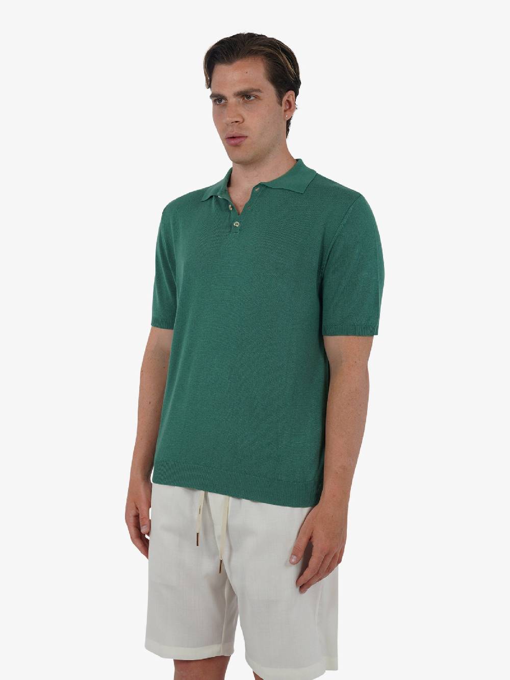 WHITE OVER Polo A 3 Bottoni PO/001 Uomo Viscosa Verde