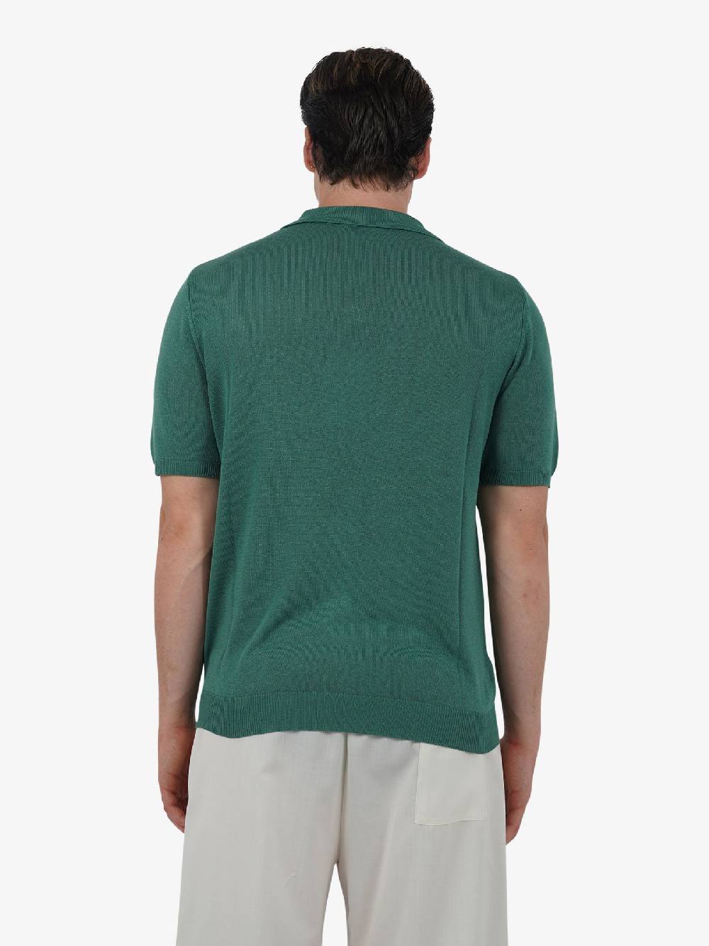 WHITE OVER Polo A 3 Bottoni PO/001 Uomo Viscosa Verde