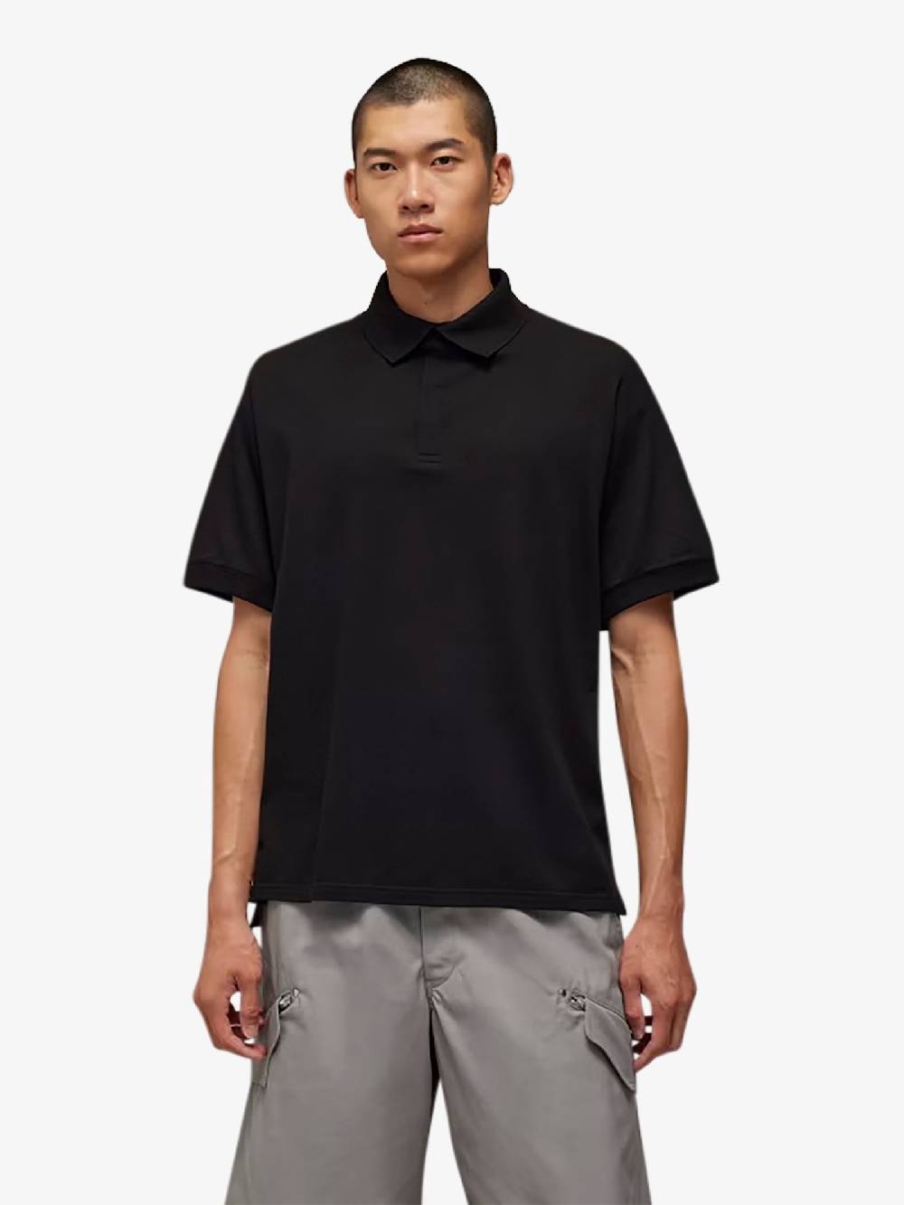 Y-3 Polo A Maniche Corte IR7110 Uomo In Cotone Nero