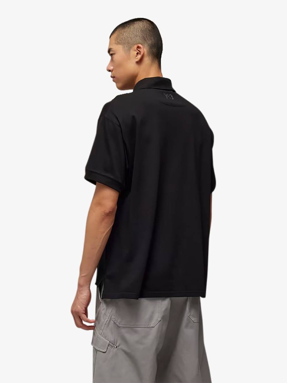 Y-3 Polo A Maniche Corte IR7110 Uomo In Cotone Nero