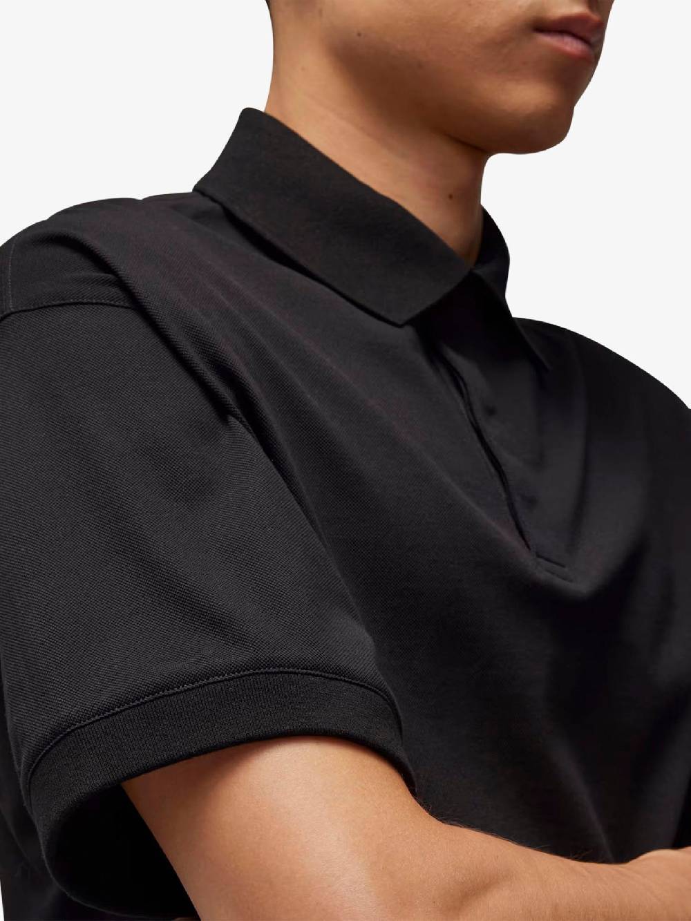 Y-3 Polo A Maniche Corte IR7110 Uomo In Cotone Nero