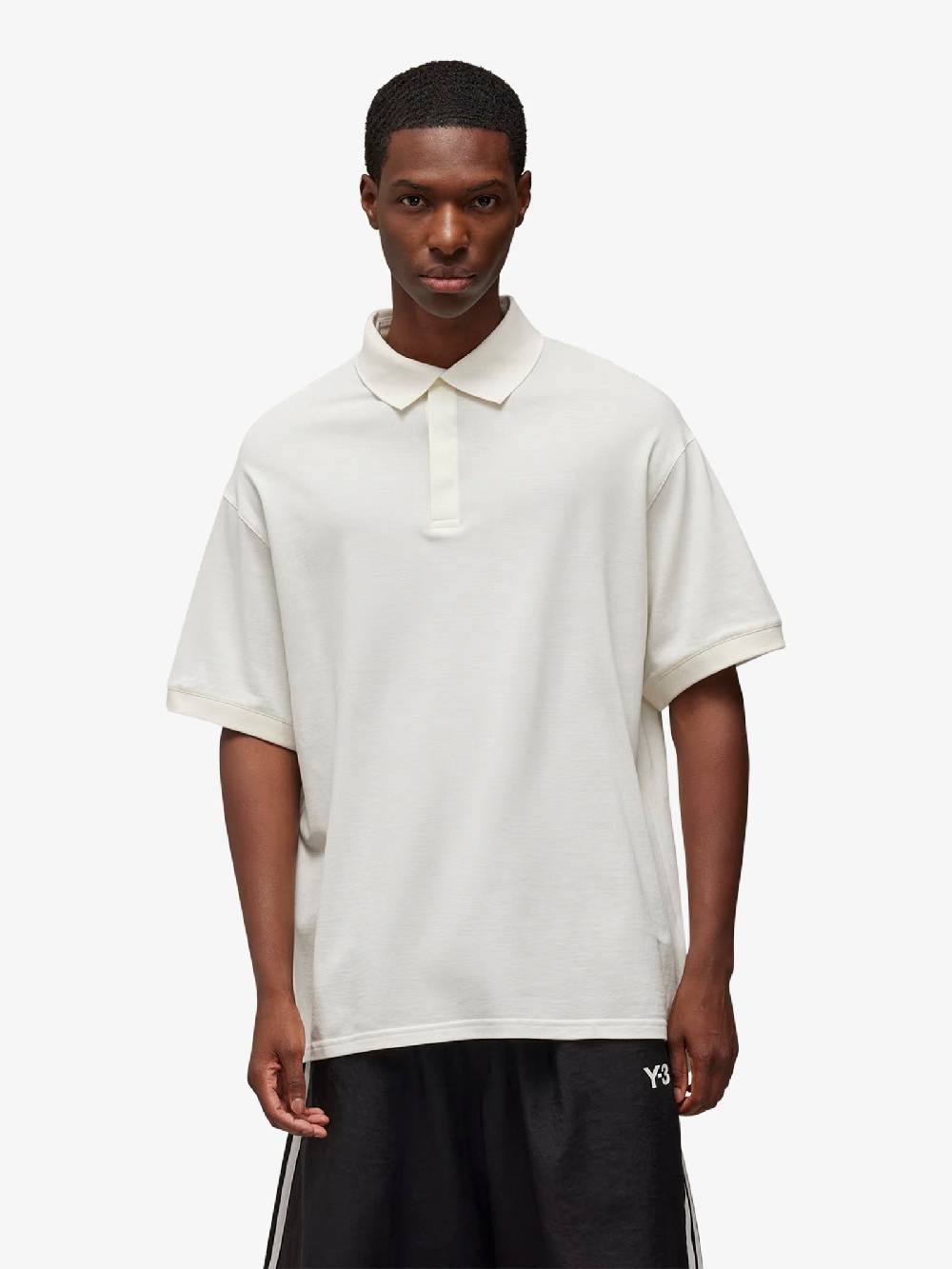 Y-3 Polo A Maniche Corte IV5647 Uomo In Cotone Bianco Caldo