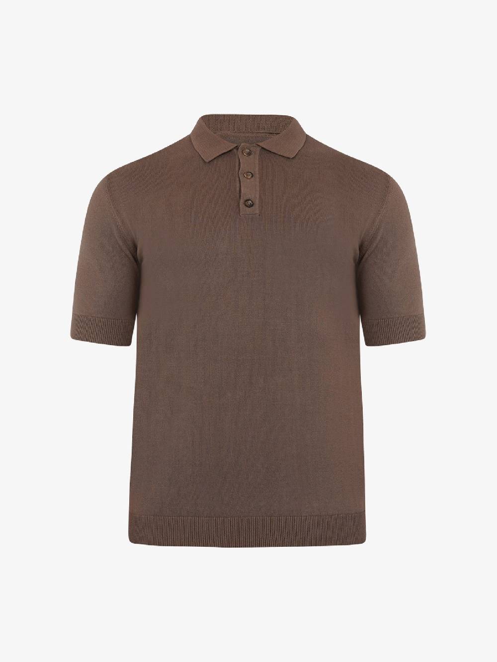 CAPRI VICE Polo A Tre Bottoni CPVS24PL03 Uomo Cotone Marrone