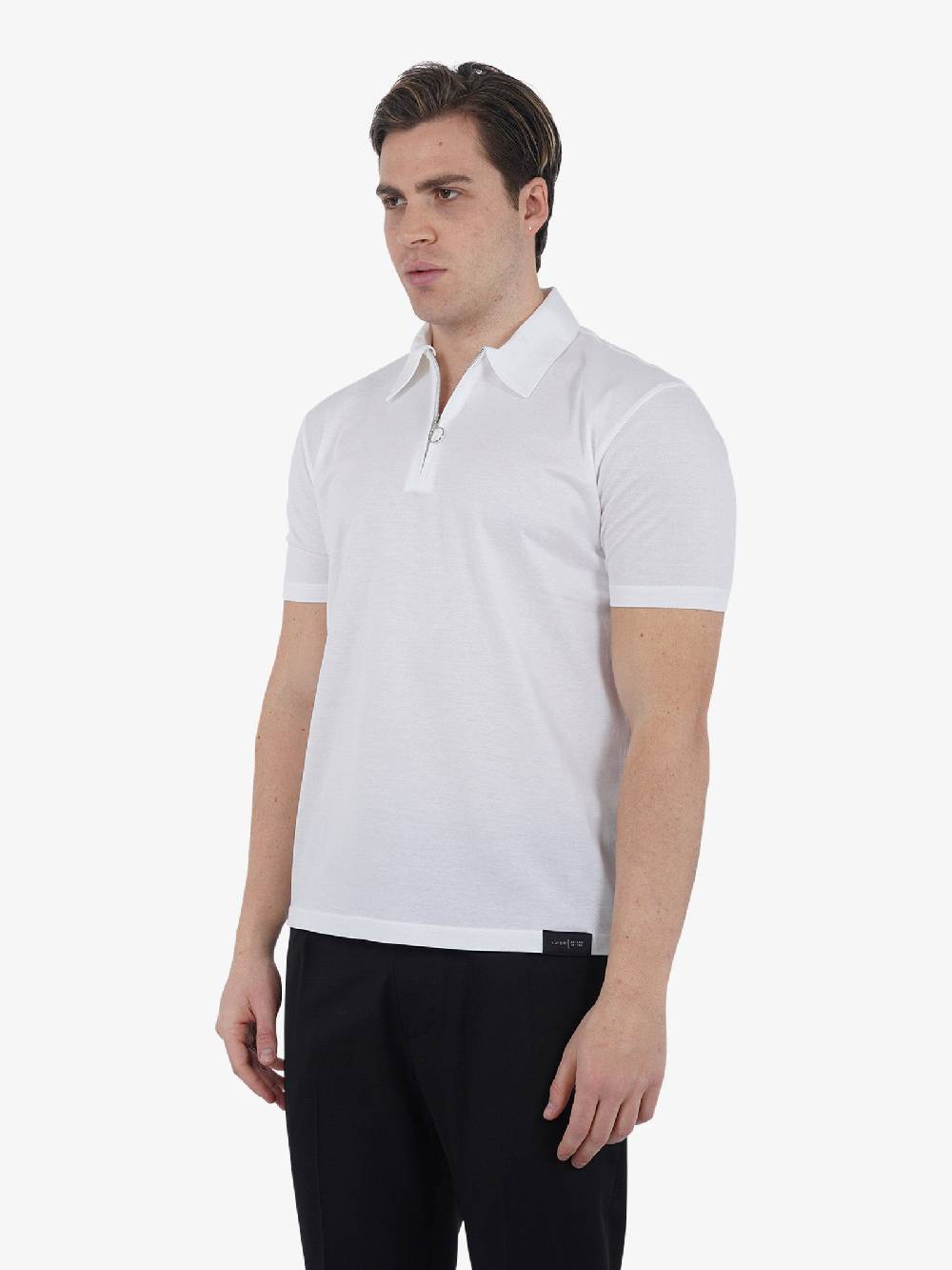 LOW BRAND Polo B230 Zip Piquet L1TSS246520 Uomo Cotone Bianco