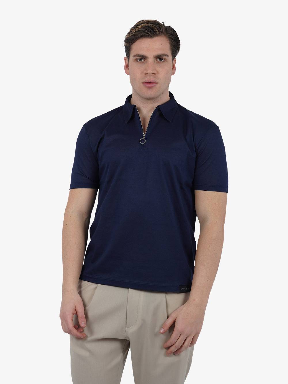 LOW BRAND Polo B230 zip piquet L1TSS246520 uomo cotone blu