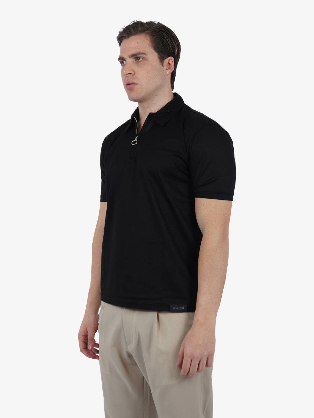 LOW BRAND Polo B230 Zip Piquet L1TSS246520 Uomo Cotone Nero