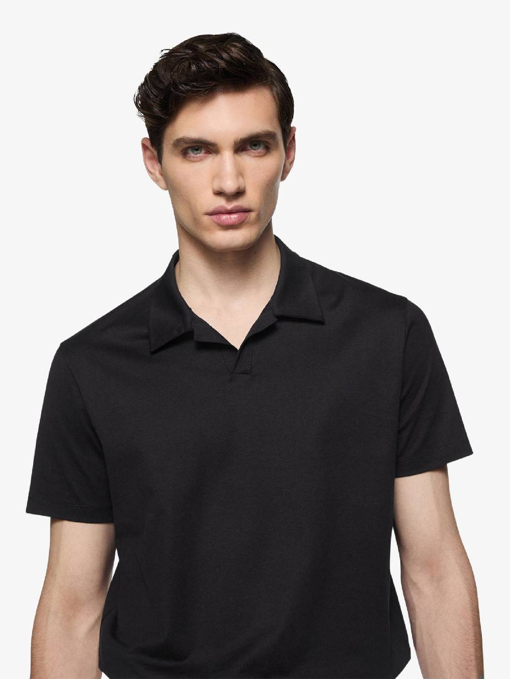 DONDUP Polo In Jersey US330 JF0271U XXX DU Uomo Cotone Nero
