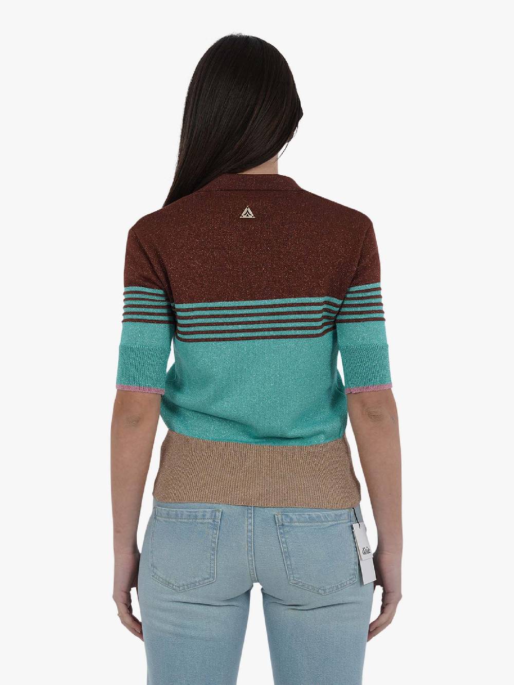 AKEP Polo Iun Lurex A Righe PLKD05022 Donna Viscosa Multicolor