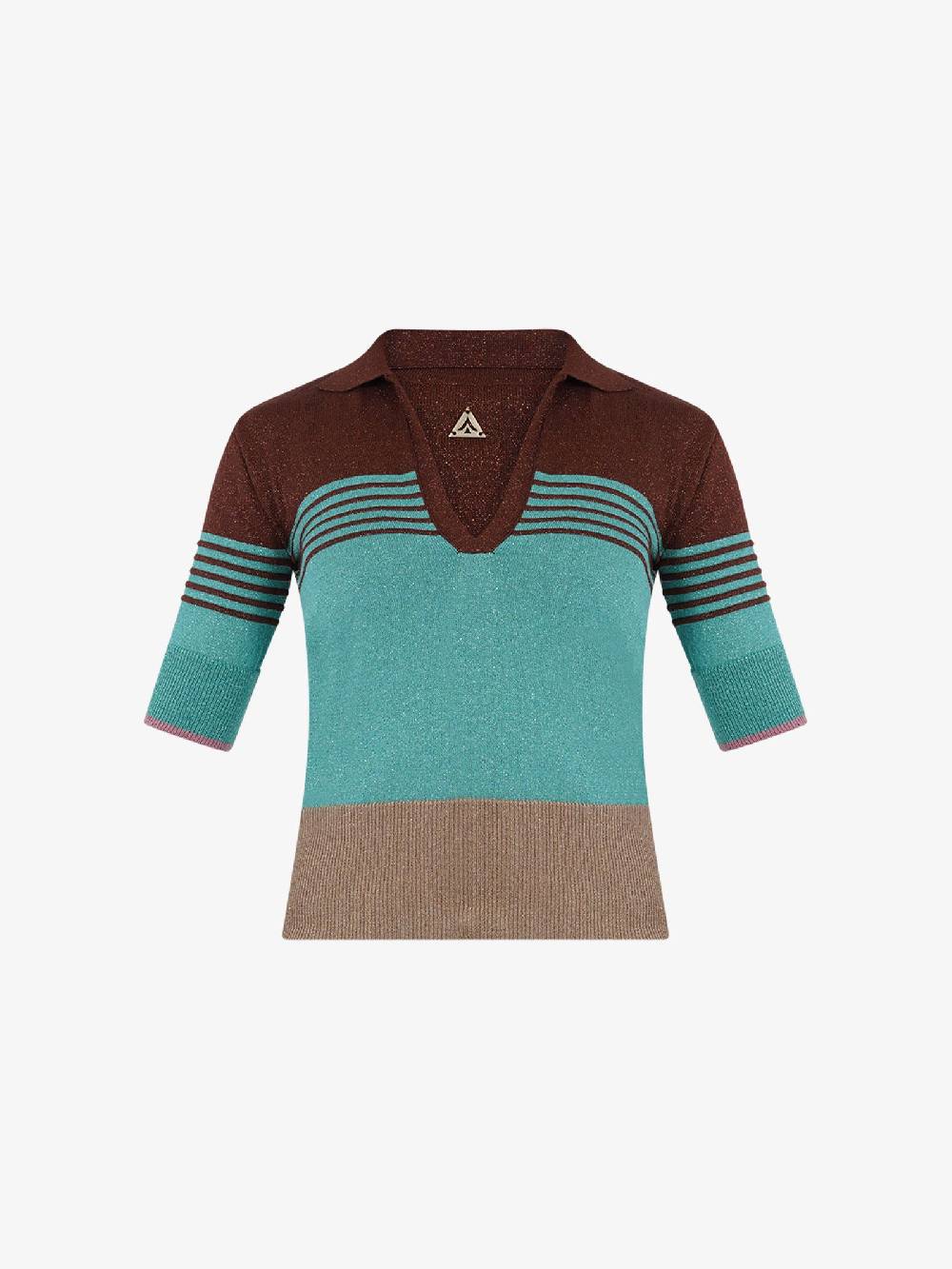 AKEP Polo Iun Lurex A Righe PLKD05022 Donna Viscosa Multicolor