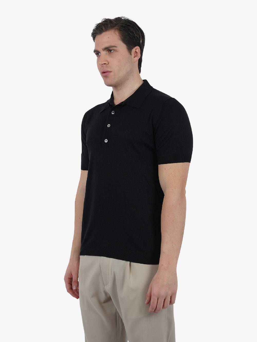 LOW BRAND Polo K148 Jumper L1MSS246671 Uomo Seta Nero