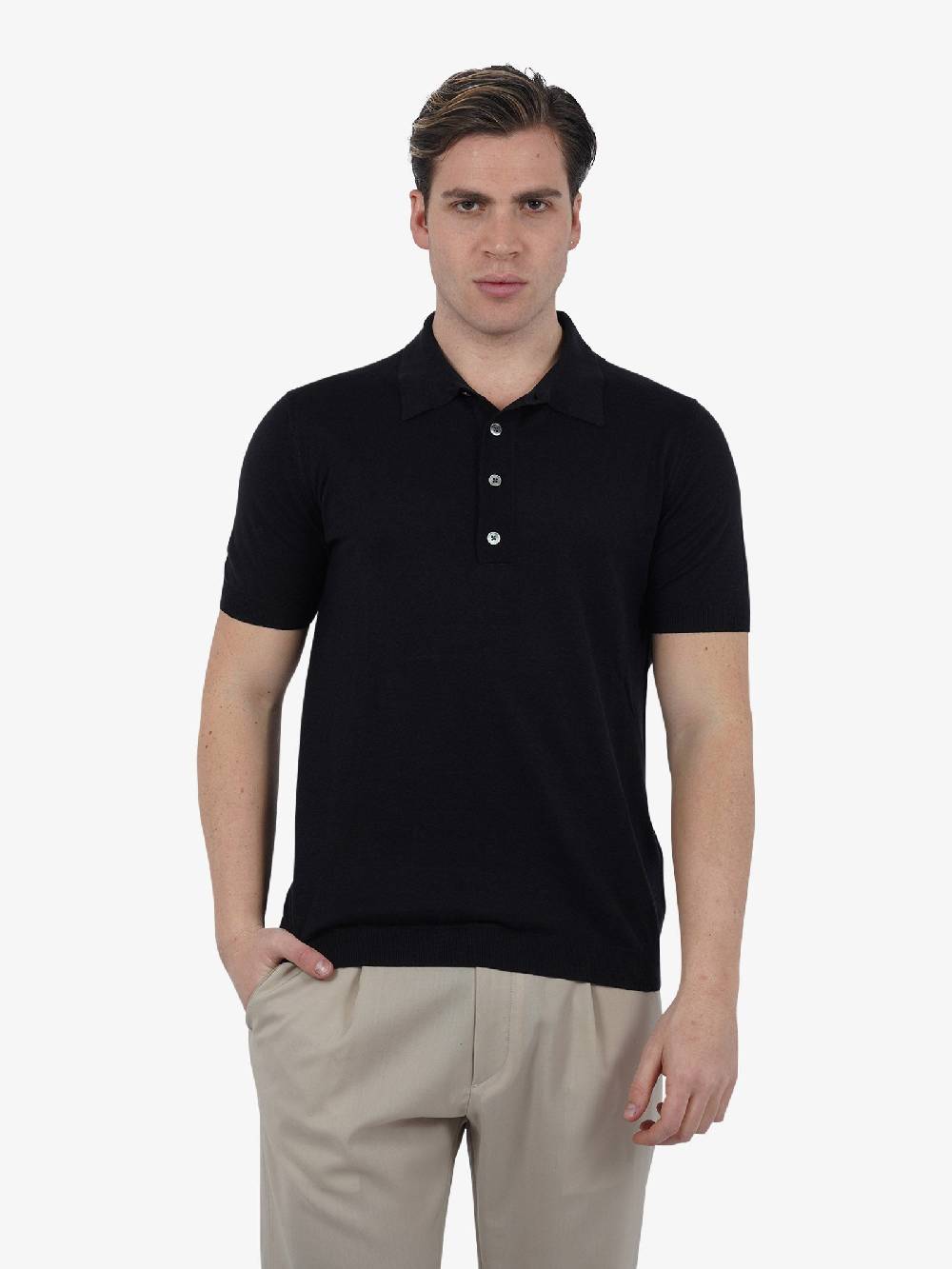 LOW BRAND Polo K148 Jumper L1MSS246671 uomo seta nero