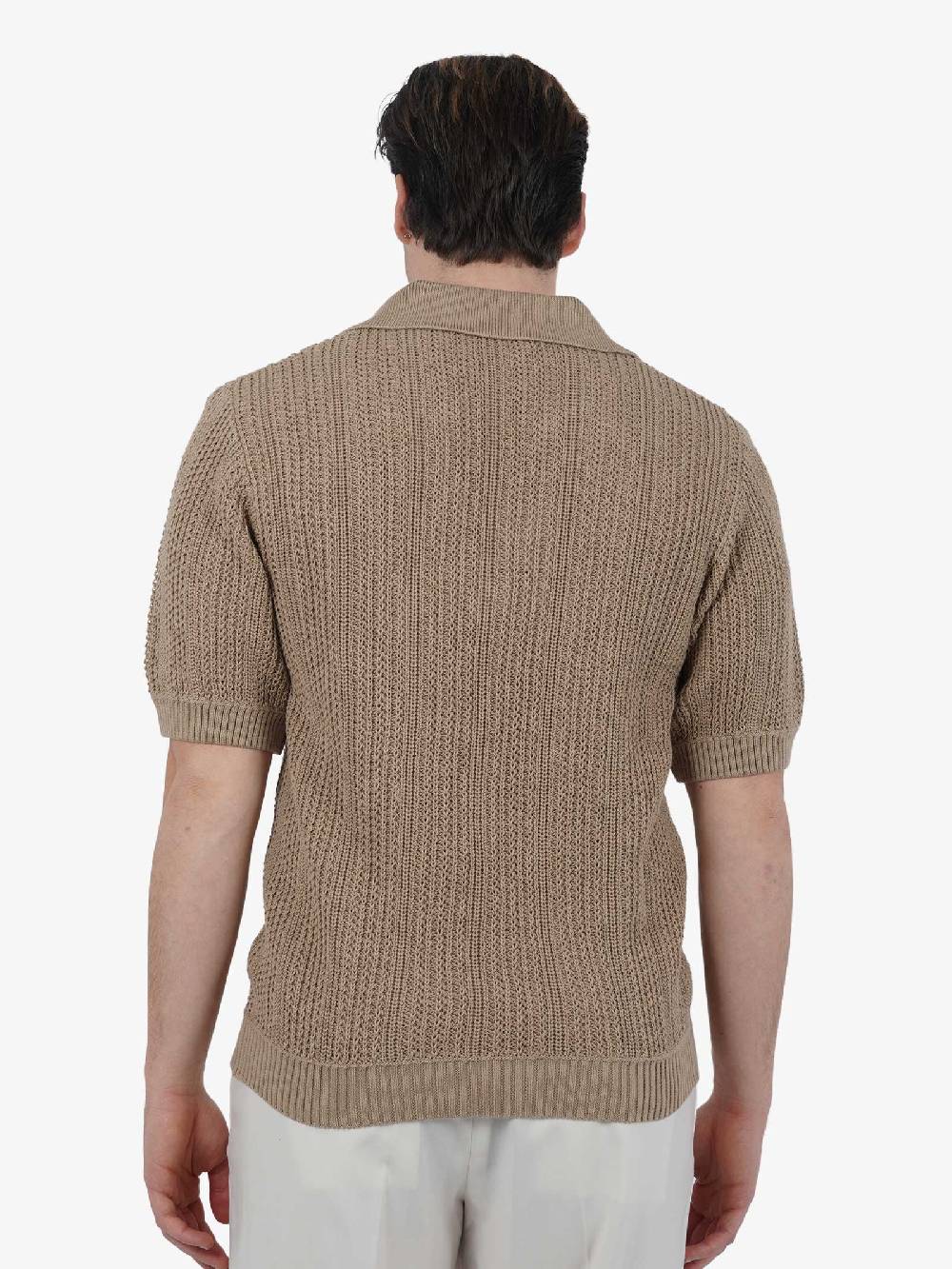 I'M BRIAN Polo Mezza Manica In Filo MA2805 Uomo Cotone Beige