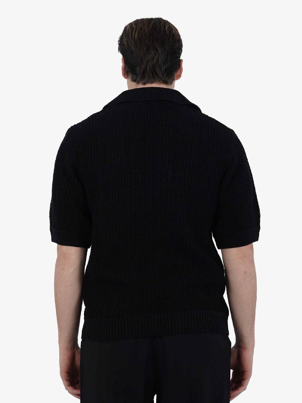 I'M BRIAN Polo Mezza Manica In Filo MA2805 Uomo Cotone Nero