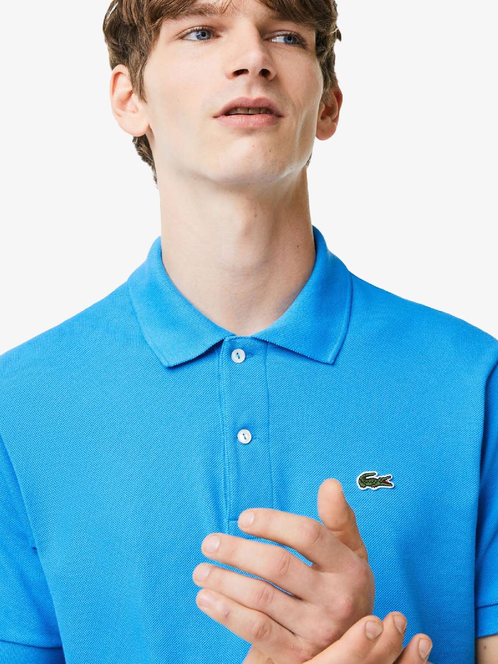 LACOSTE Polo Regolare Uomo In Cotone Azzurro Intenso