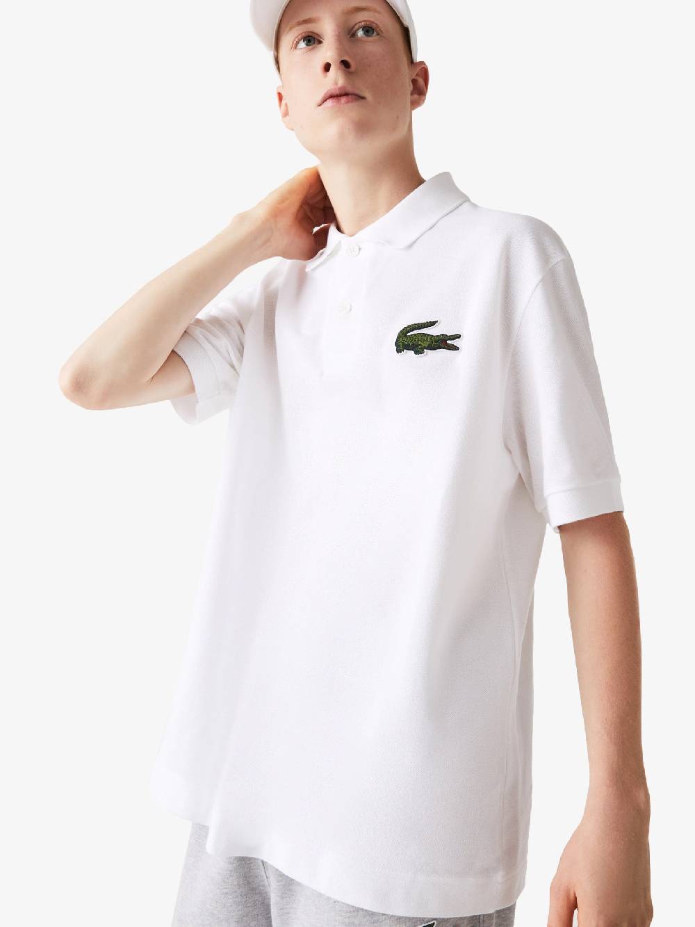 LACOSTE Polo Regolare Uomo In Cotone Bianco Con Logo