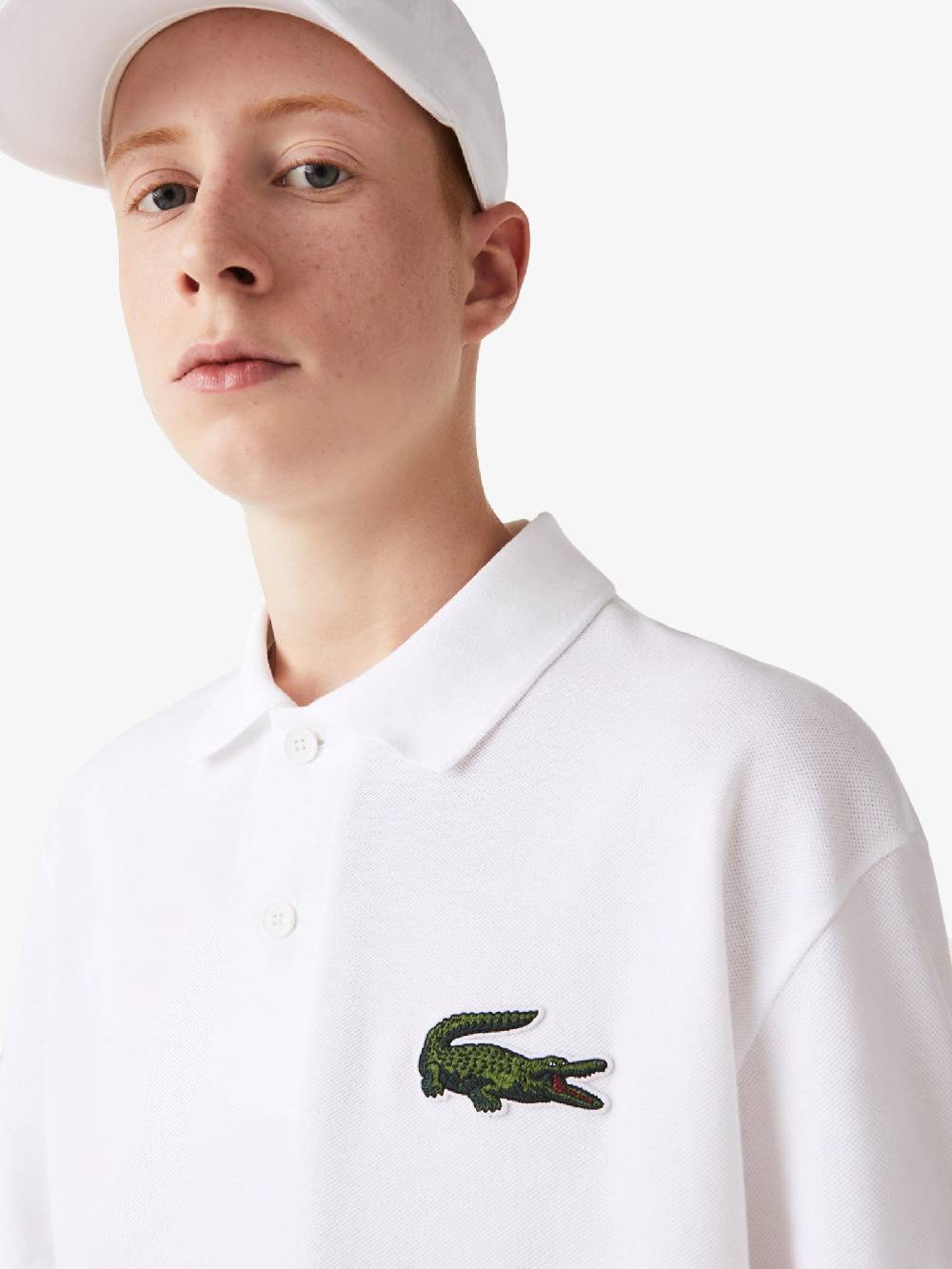 LACOSTE Polo Regolare Uomo In Cotone Bianco Con Logo