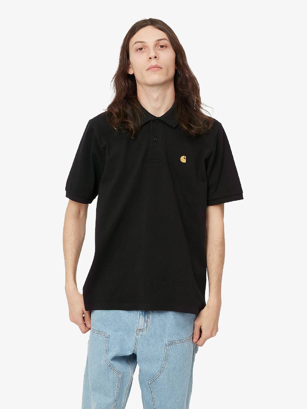 CARHARTT WIP Polo S/S Chase Pique I023807_00F_XX Uomo In Cotone Nero