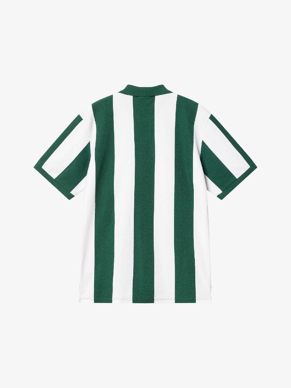 CARHARTT WIP Polo S/S Hinton I032972_23V_XX A Righe Uomo In Cotone Verde/bianco