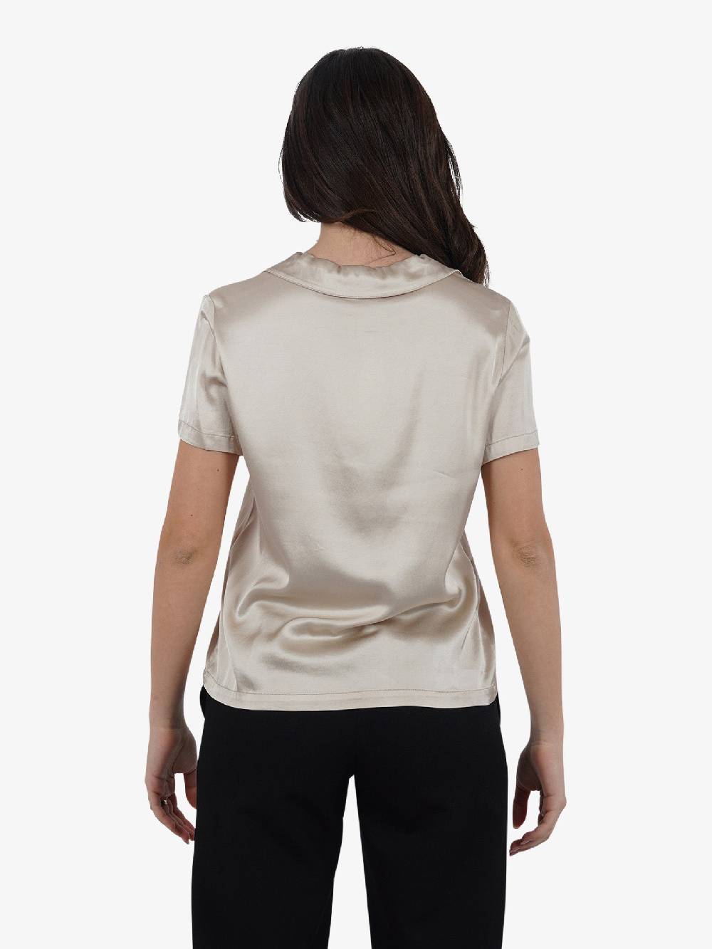 HAVE ONE Polo Scollo A V CWG-L003 Donna Viscosa Beige