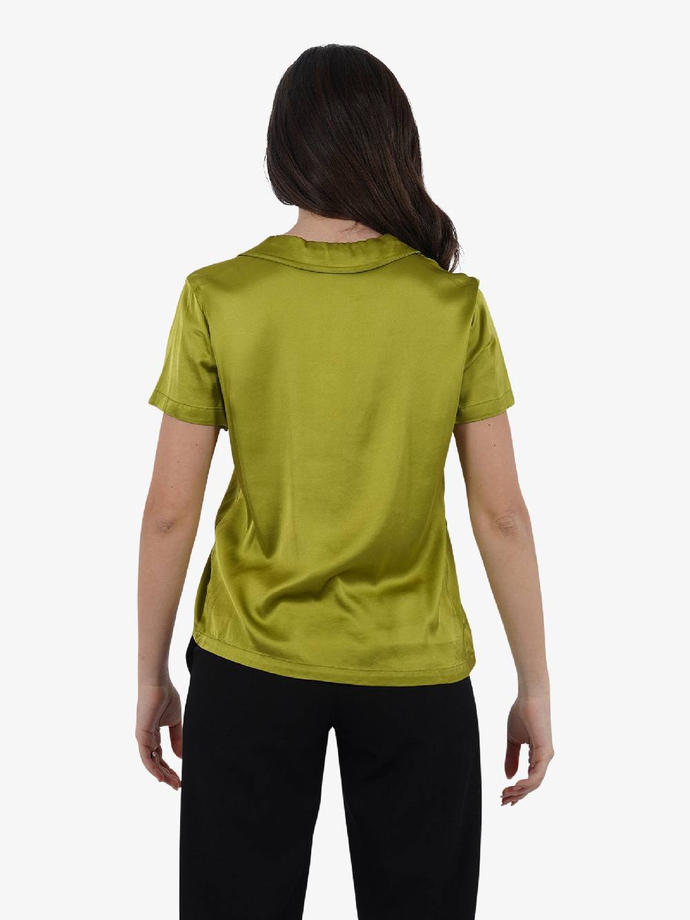 HAVE ONE Polo Scollo A V CWG-L003 Donna Viscosa Verde