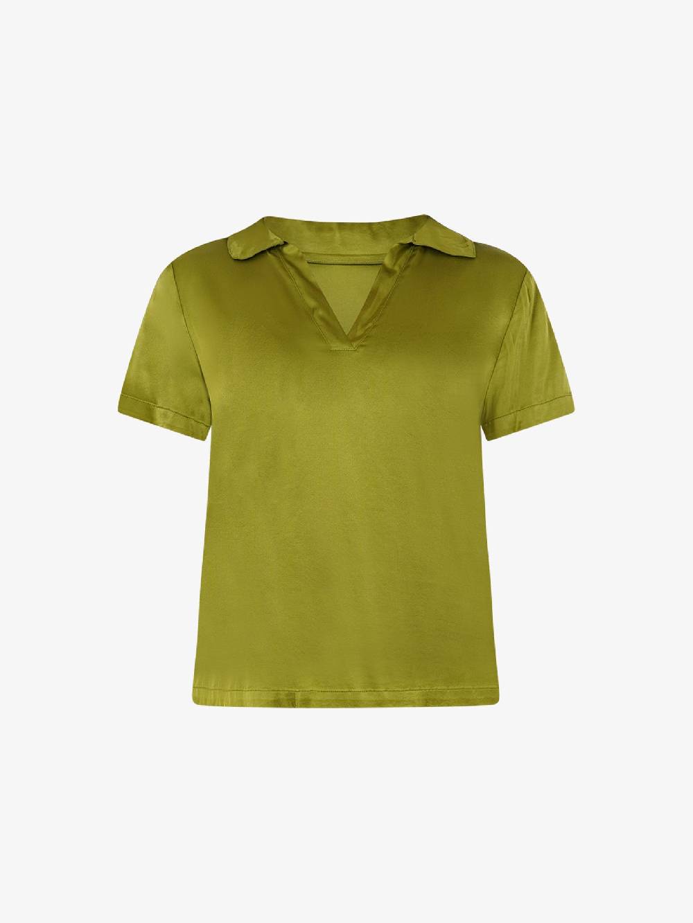 HAVE ONE Polo Scollo A V CWG-L003 Donna Viscosa Verde