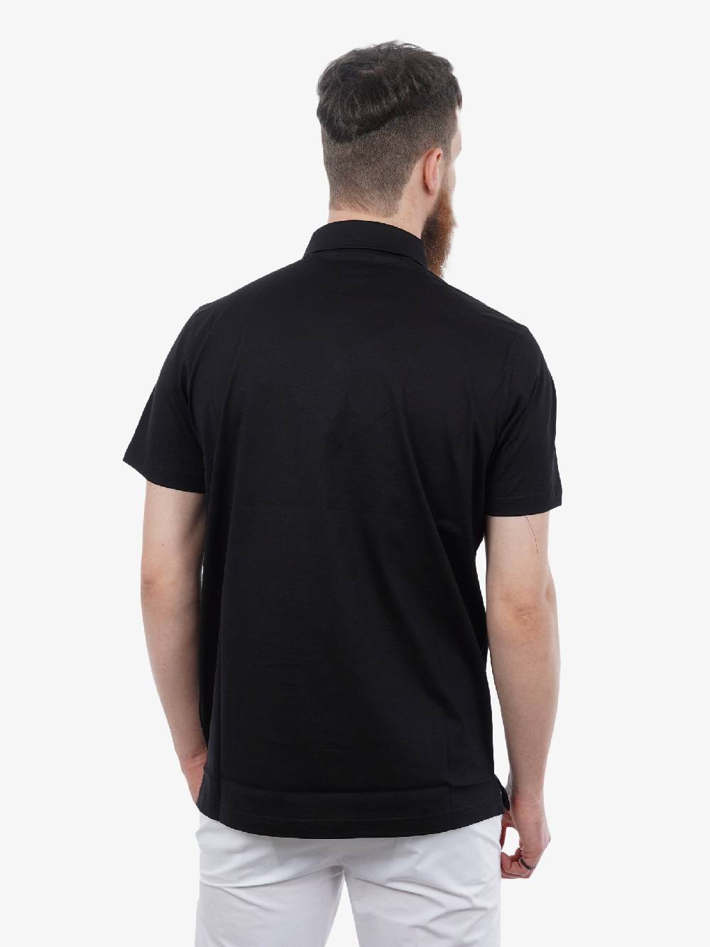 ALESSANDRO DELL'ACQUA Polo Uomo In Cotone Nero Con Dettagli A Contrasto