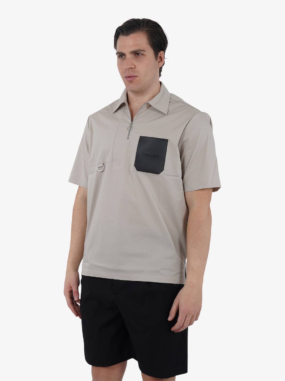 LOW BRAND Polo Zip B231 Popeline L1TSS246524 Uomo Cotone Grigio