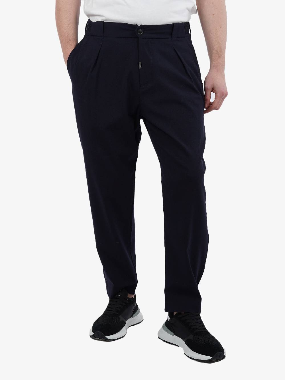 PRIME Pantalone In Misto Lana Uomo Blu Scuro
