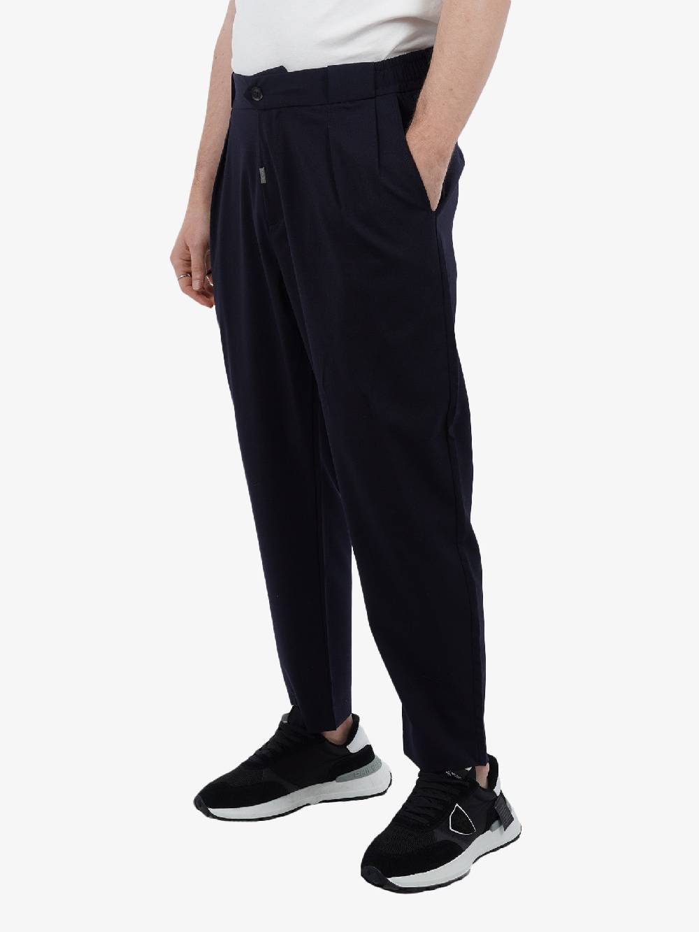 PRIME Pantalone In Misto Lana Uomo Blu Scuro