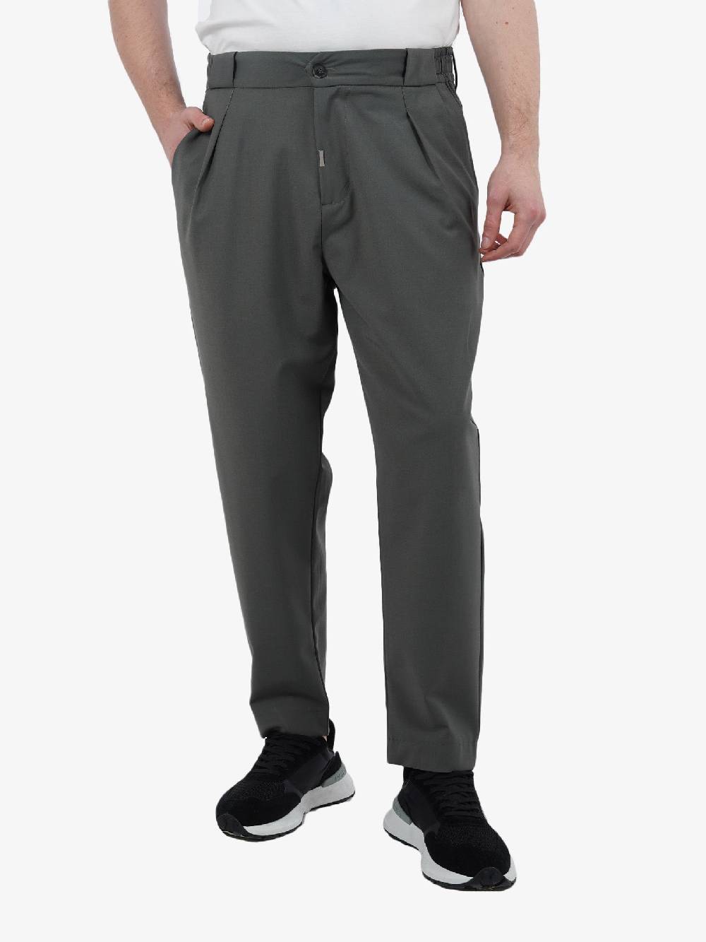 PRIME Pantalone In Misto Lana Uomo Verde Scuro