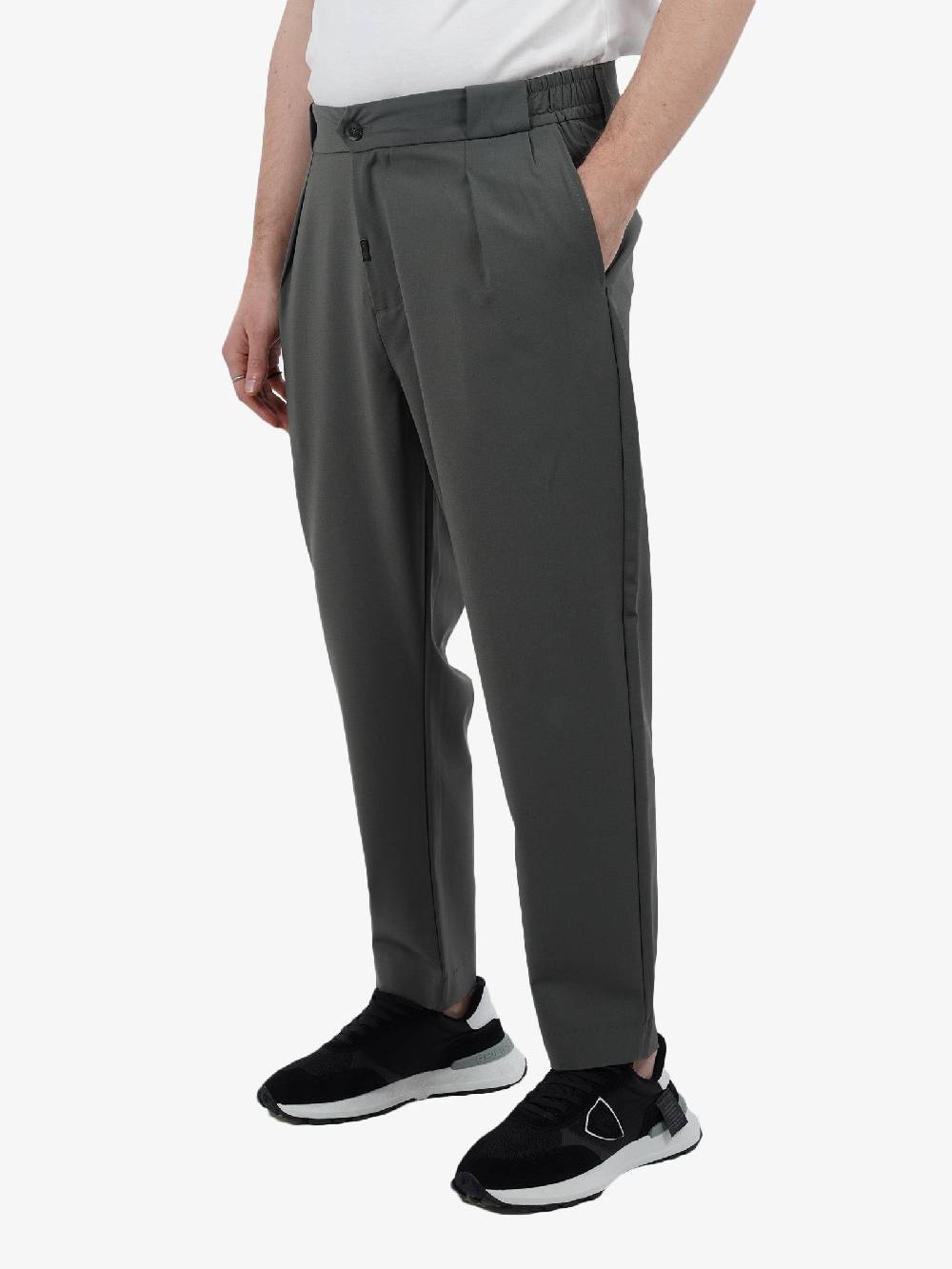 PRIME Pantalone In Misto Lana Uomo Verde Scuro