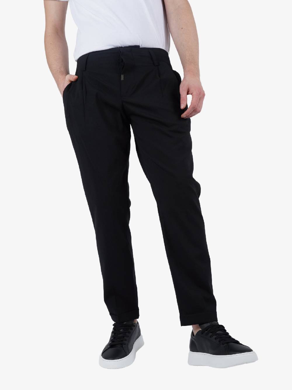 PRIME Pantalone Uomo In Lana Nero