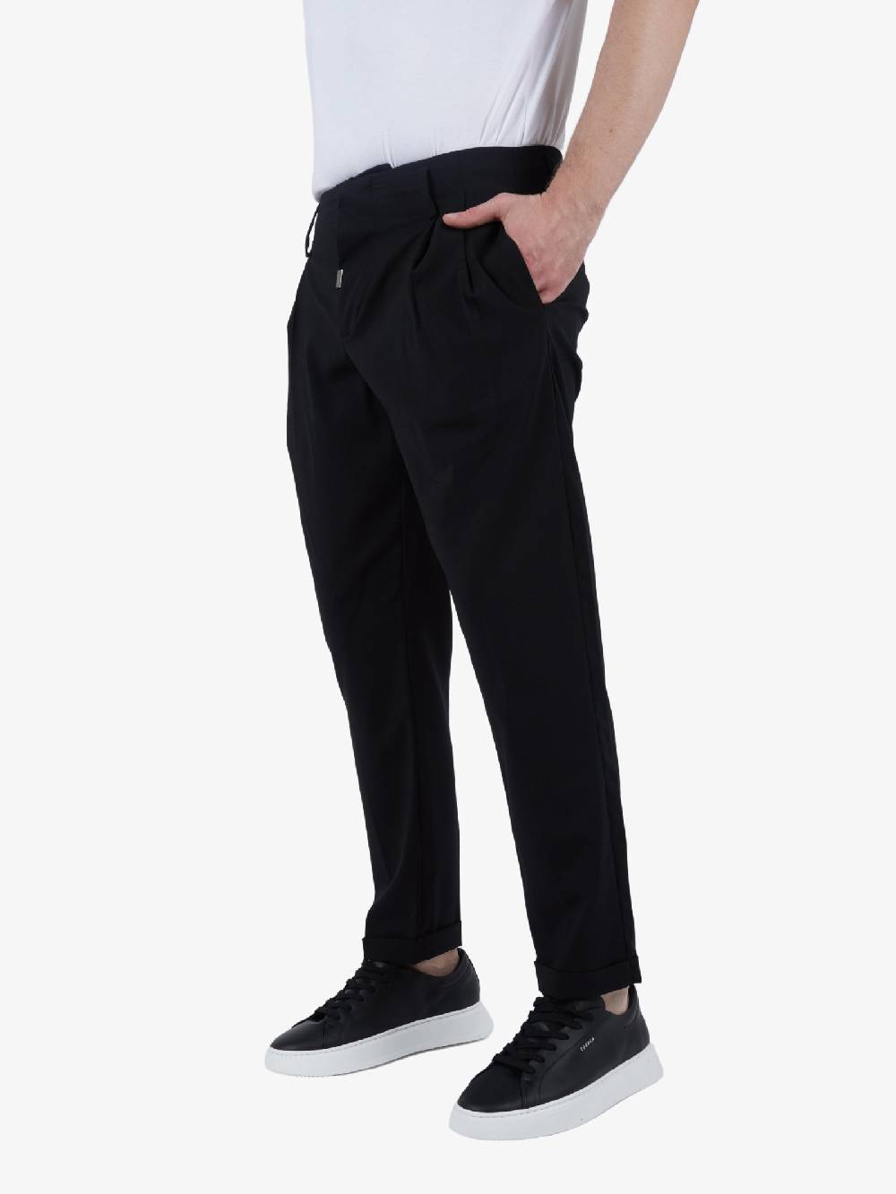 PRIME Pantalone Uomo In Lana Nero